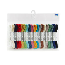 Load image into Gallery viewer, Olympus Sashiko Thread Pack 100m Mini Collection (Solid Colours), Regular Thickness type, 20 Colours in 5m Skeins