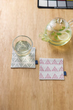Load image into Gallery viewer, LECIEN COSMO Hidamari Sashiko 2-pc Coasters Kit, No. 98951 Pale Grey