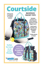 Load image into Gallery viewer, Courtside Backpack Racket Tote, Patterns by Annie