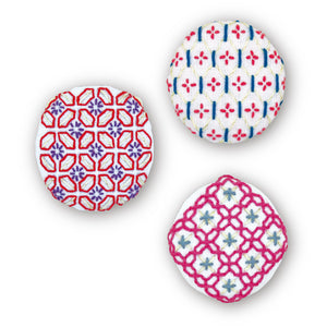 Olympus Japanese Sashiko Hitomezashi Set of 3 Button Pin Brooch Kit - Select Design