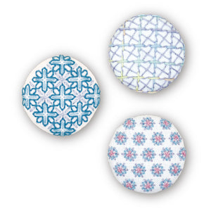 Olympus Japanese Sashiko Hitomezashi Set of 3 Button Pin Brooch Kit - Select Design