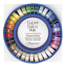 Load image into Gallery viewer, Superior Threads - Super Bobs Poly Donut L-Style 35 Color Assortment