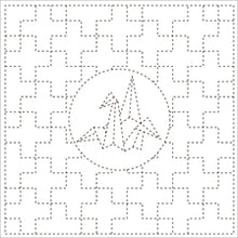 Load image into Gallery viewer, Daruma #8 Yume-Fukin Sashiko Sampler Linked Crosses and Cran (White)