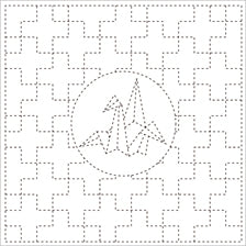 Daruma #8 Yume-Fukin Sashiko Sampler Linked Crosses and Cran (White)