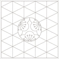 Daruma #9 #206 Yume-Fukin Sashiko Sampler Plum Blossoms (White or Indigo)