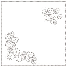 Load image into Gallery viewer, Daruma #104 Japanese Yume-Fukin Sashiko Sampler Strawberries (White)
