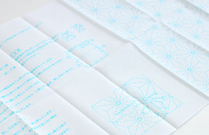 Daruma #8 Yume-Fukin Sashiko Sampler Linked Crosses and Cran (White)