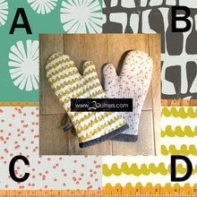 Load image into Gallery viewer, Oven Mitt Kit with fabric, batting and pattern