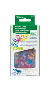 Clover Wonder Clips (Regular Size, 50-pc pack), Select Colour