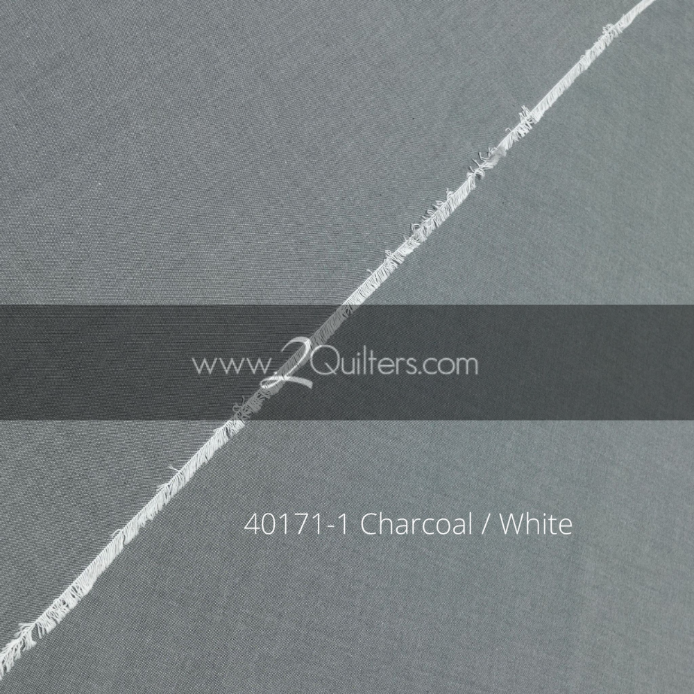 Artisan Cotton, Charcoal-White, per half-yard