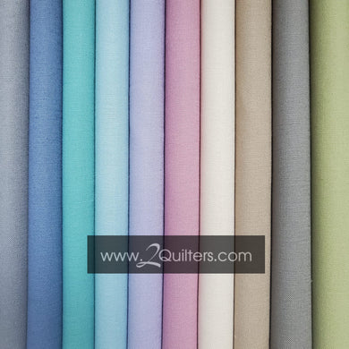 Bundle (select size) Kona Cotton: 2Quilters Dreamy palette, 10 pcs