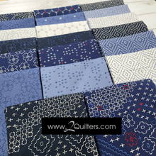 Load image into Gallery viewer, Indigo Stitches, Honeycomb in Navy by Whistler Studios for Windham Fabrics, per half-yard