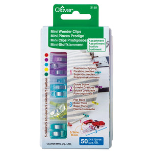 Clover Mini Wonder Clips (50 Pcs. Assorted Colours )