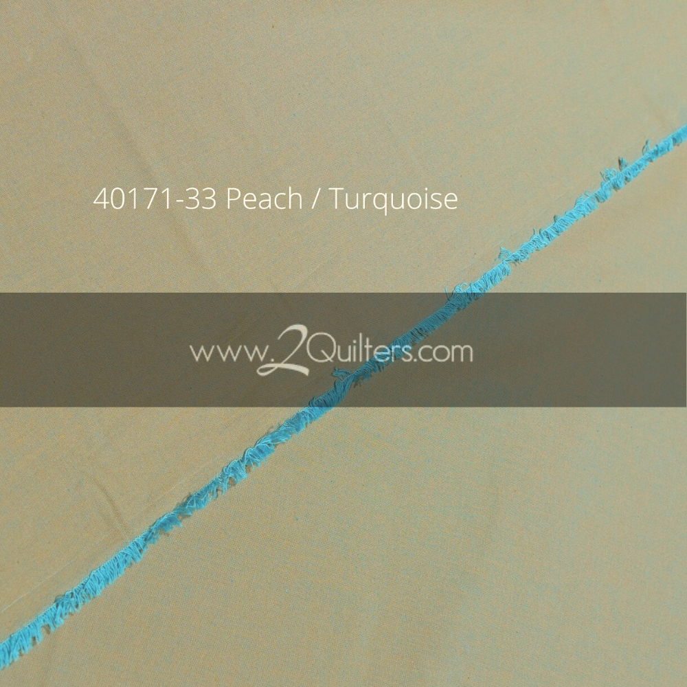 Artisan Cotton, Peach-Turquoise, per half-yard