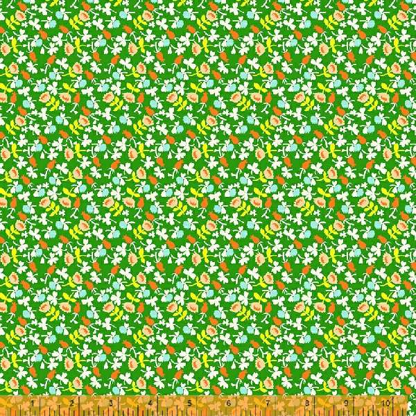 Lucky Rabbit, Calico in Green by Heather Ross for Windham Fabrics, 24