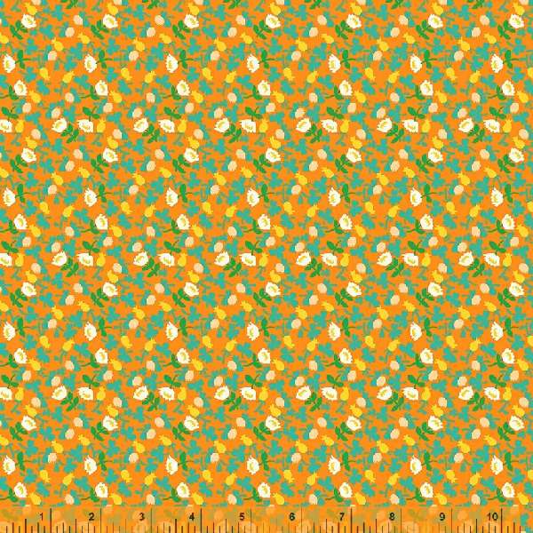 Lucky Rabbit, Calico in Orange by Heather Ross for Windham Fabrics, per half-yard