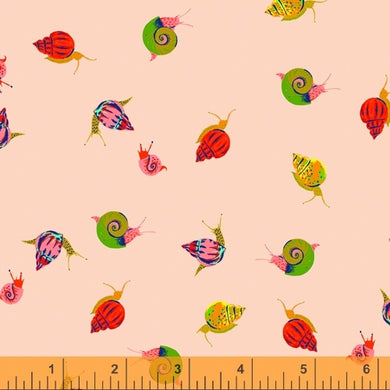 Heather Ross 20th Anniversary, Snails in Peach, 18