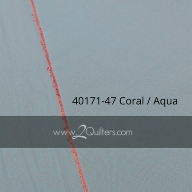 Artisan Cotton, Coral-Aqua, per half-yard