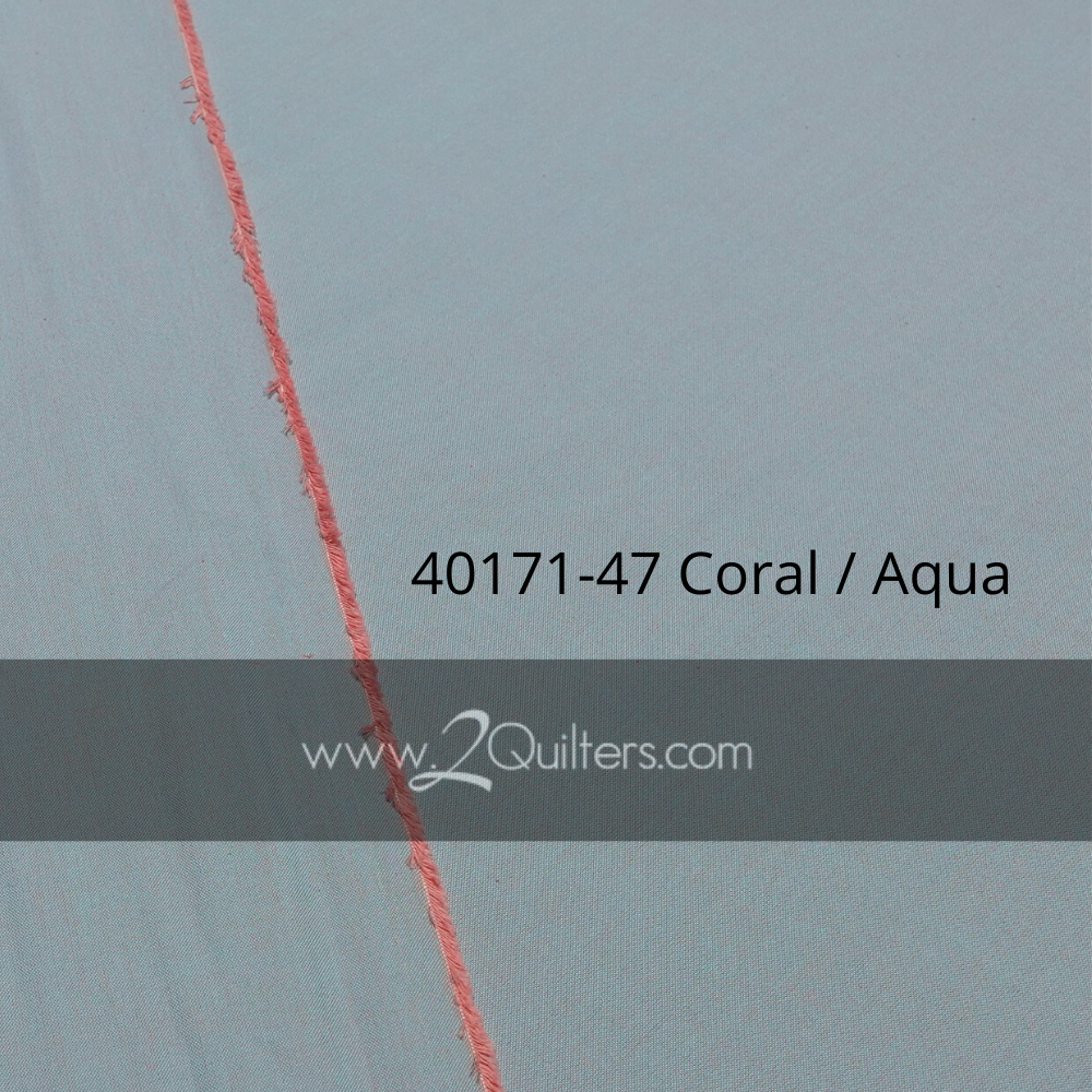Artisan Cotton, Coral-Aqua, per half-yard