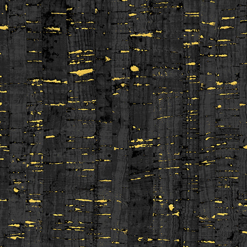 Uncorked Metallic, Black Metallic Cork Print, Windham Fabrics, per half yard