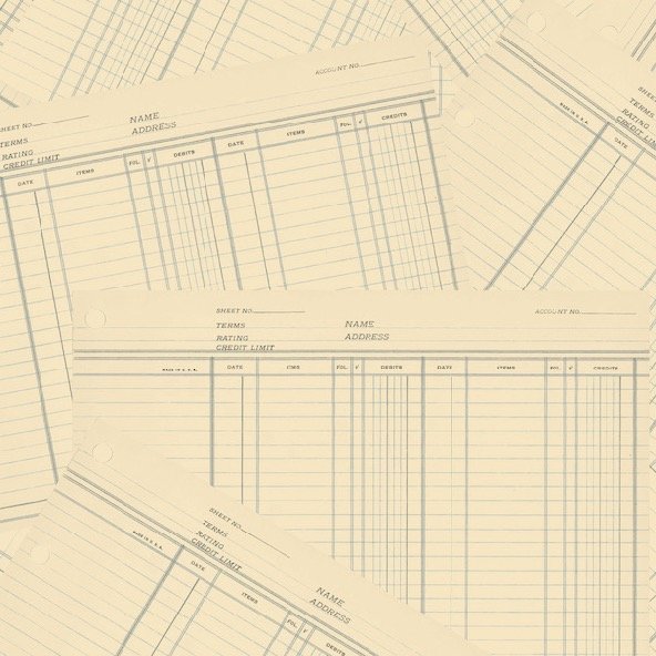 *Closeout Sale* Jot, Ledger Paper in Chamomile, per half-yard