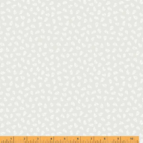 Crystal, Tossed Foulard in White on White by Whistler Studios for Windham Fabrics, per half-yard