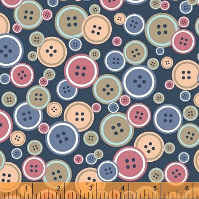 Crafters Gonna Craft, Buttons - Navy, per half-yard