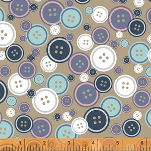 Crafters Gonna Craft, Buttons - Tan, per half-yard