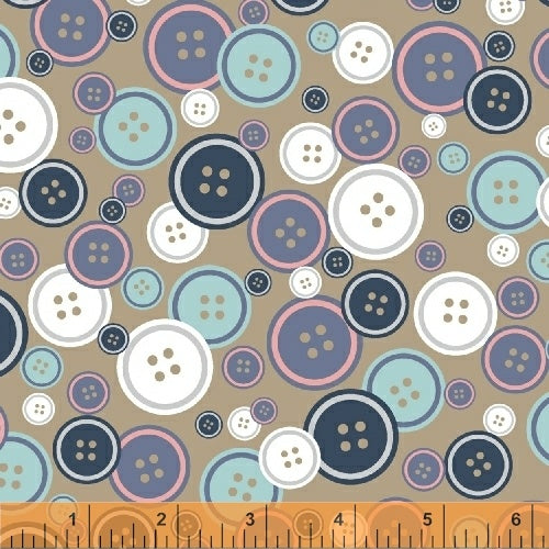 Crafters Gonna Craft, Buttons - Tan, per half-yard