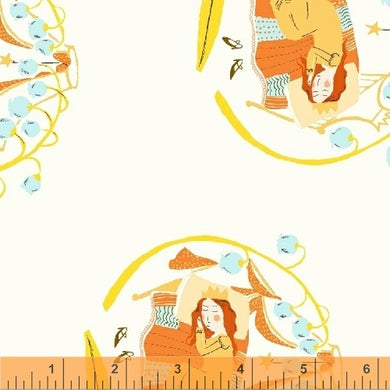 Far Far Away 2, Sleeping Beauty in White, by Heather Ross for Windham Fabrics, per half-yard