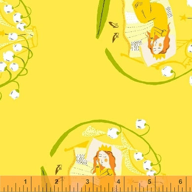 Far Far Away 2, Sleeping Beauty in Yellow, by Heather Ross for Windham Fabrics, per half-yard