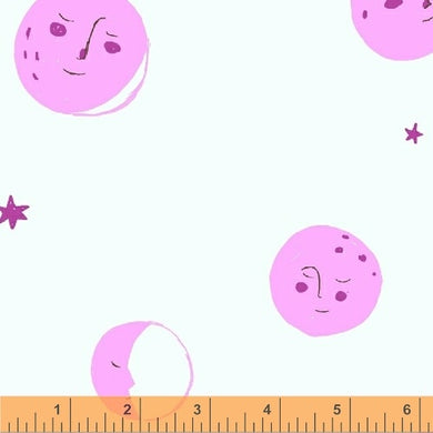 Far Far Away 2, Moons in Pink, by Heather Ross for Windham Fabrics, per half-yard