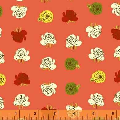 Far Far Away 2, Roses in Red Orange, by Heather Ross for Windham Fabrics, 24