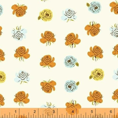 Far Far Away 2, Roses in Aqua, by Heather Ross for Windham Fabrics, per half-yard