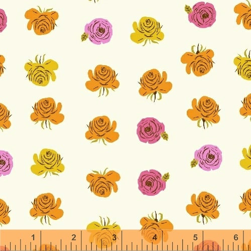 Far Far Away 2, Roses in Pink, by Heather Ross for Windham Fabrics, per half-yard