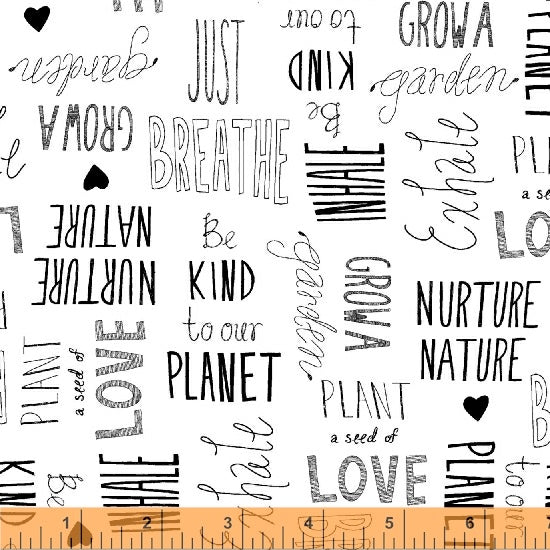 *Closeout Sale* The Earth, Nature Lover in White, Windham Fabrics, per half yard
