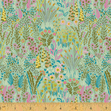 Solstice, Meadow - Green by Sally Kelly, per half-yard