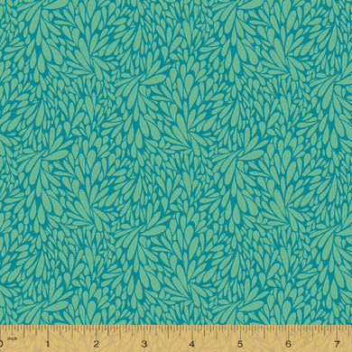 Solstice, Leafy - Green by Sally Kelly, per half-yard