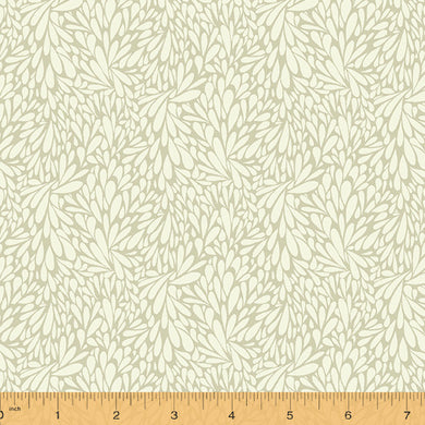 Solstice, Leafy - Sand by Sally Kelly, per half-yard