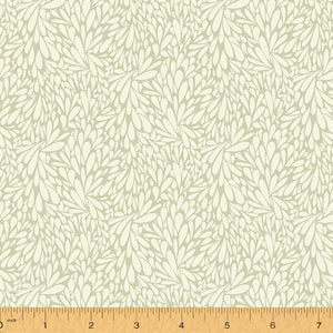 Solstice, Leafy - Sand by Sally Kelly, per half-yard