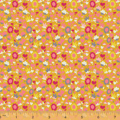Solstice, Buttercup - Ochre by Sally Kelly, per half-yard