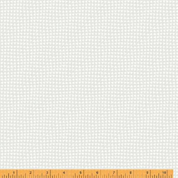 Crystal, Triangle Play in White on White by Whistler Studios for Windham Fabrics, per half-yard