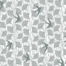 Load image into Gallery viewer, Norma Rose, Songbirds in Grey by Natalie Barnes, per half-yard