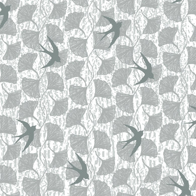Norma Rose, Songbirds in Grey by Natalie Barnes, per half-yard