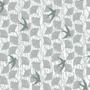Norma Rose, Songbirds in Grey by Natalie Barnes, per half-yard