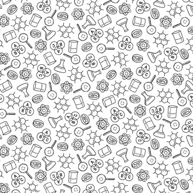 It's Elementary, Chem Lab in White, Windham Fabrics, per half yard