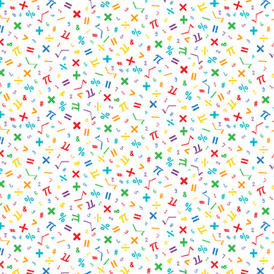 It's Elementary, Math in White, Windham Fabrics, per half yard