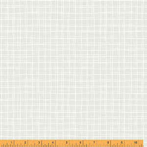 Crystal, Windowpane in White on White by Whistler Studios for Windham Fabrics, per half-yard