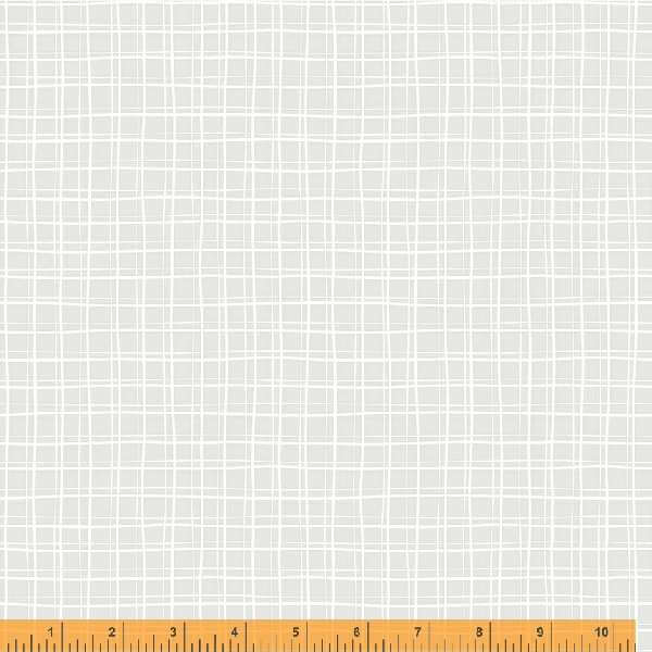 Crystal, Windowpane in White on White by Whistler Studios for Windham Fabrics, per half-yard