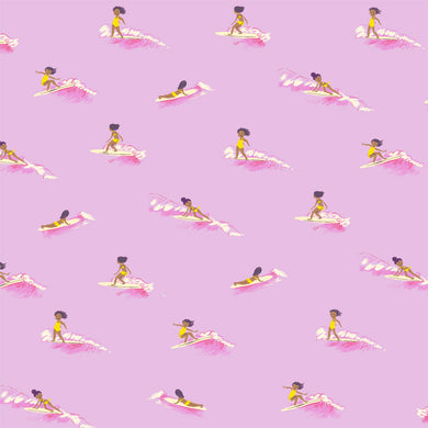 Malibu, Tiny Surfers in Pink, Windham Fabrics, per half-yard